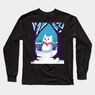 CAT SNOWMAN Long Sleeve T-Shirt